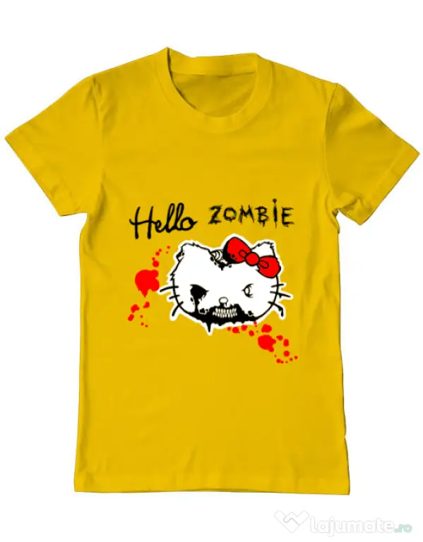 Tricou ADLER barbat Hello zombie Galben