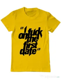Tricou ADLER barbat I fuck on the first date Galben