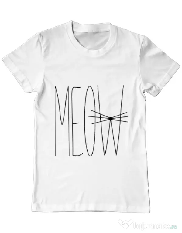 Tricou ADLER barbat I am a cat Alb