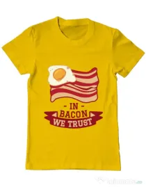 Tricou ADLER barbat In bacon we trust Galben