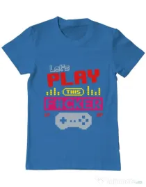 Tricou ADLER barbat Lets play this Albastru azuriu