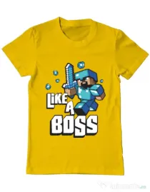 Tricou ADLER barbat Like a boss Galben