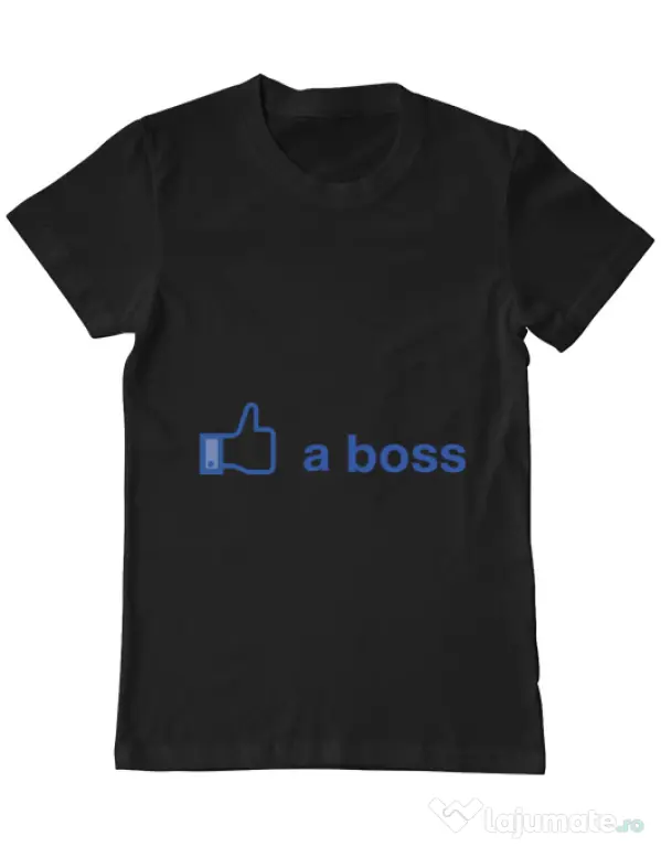 Tricou ADLER barbat Like a boss Facebook Negru