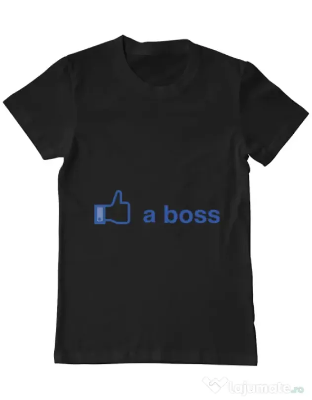 Tricou ADLER barbat Like a boss Facebook Negru