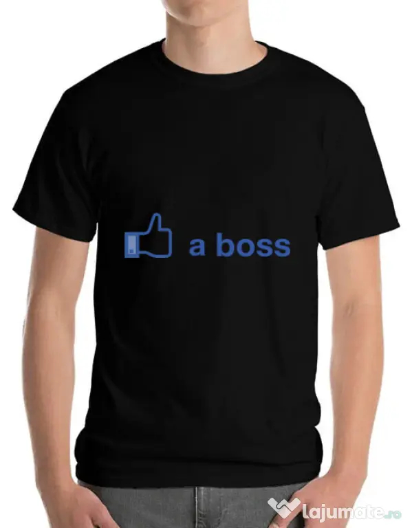 Tricou ADLER barbat Like a boss Facebook Negru