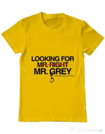 Tricou ADLER barbat Looking for Mr Grey Galben