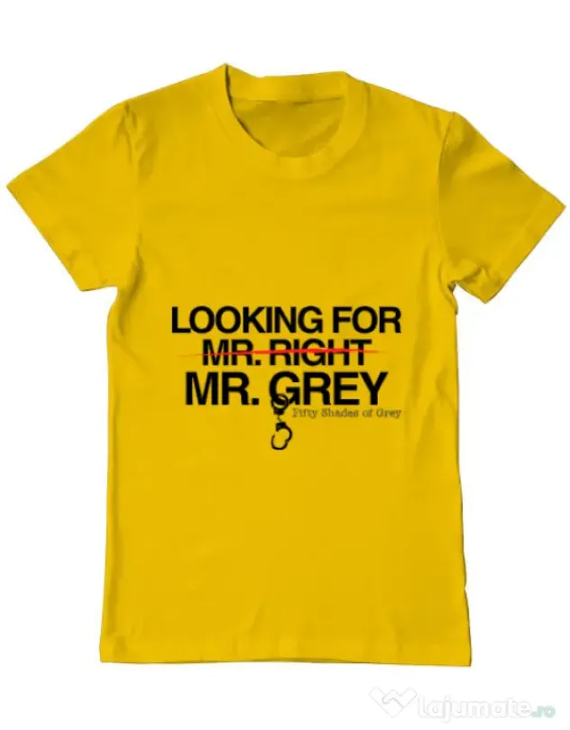 Tricou ADLER barbat Looking for Mr Grey Galben
