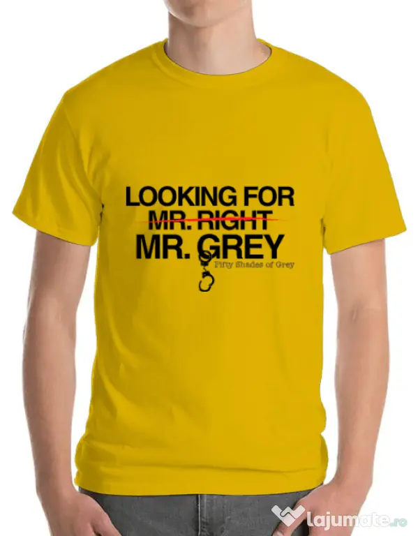 Tricou ADLER barbat Looking for Mr Grey Galben