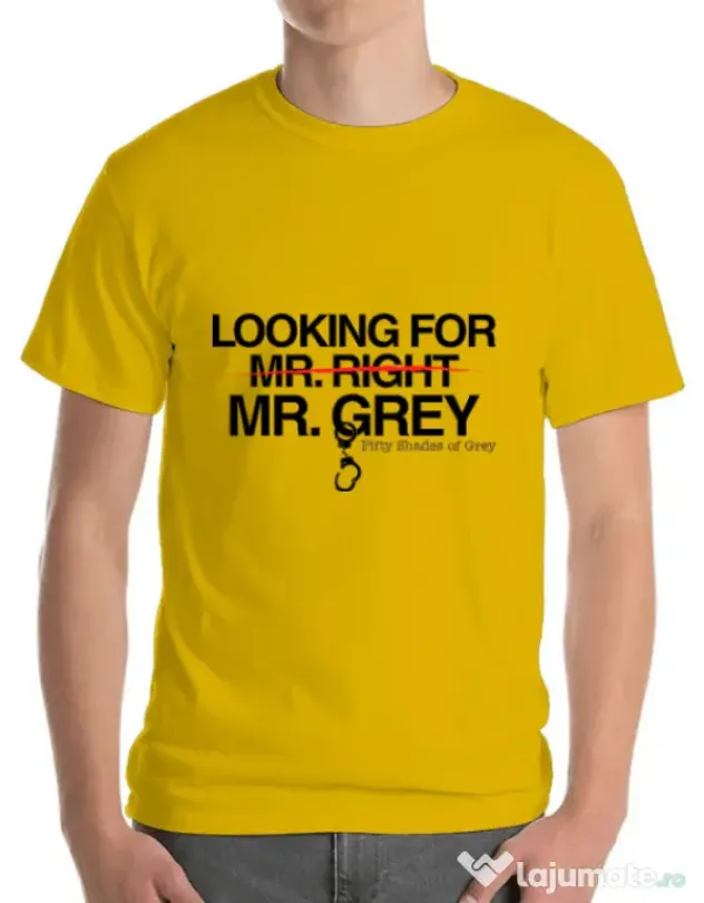 Tricou ADLER barbat Looking for Mr Grey Galben