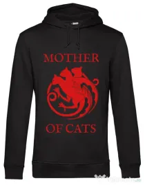 Hoodie barbat cu gluga Mother of cats Negru