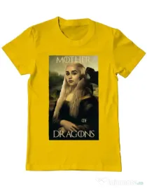 Tricou ADLER barbat Mother of dragons 3 Galben