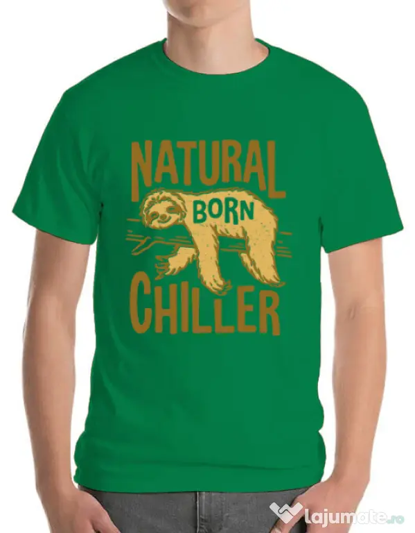 Tricou ADLER barbat Natural born chiller Verde mediu