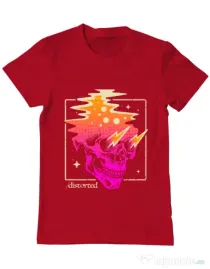 Tricou ADLER barbat Distorted Rosu