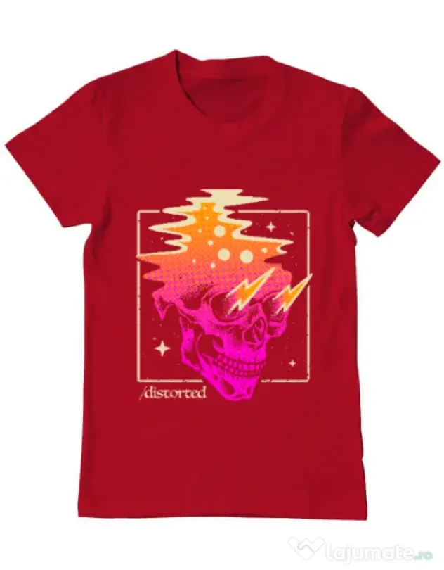 Tricou ADLER barbat Distorted Rosu