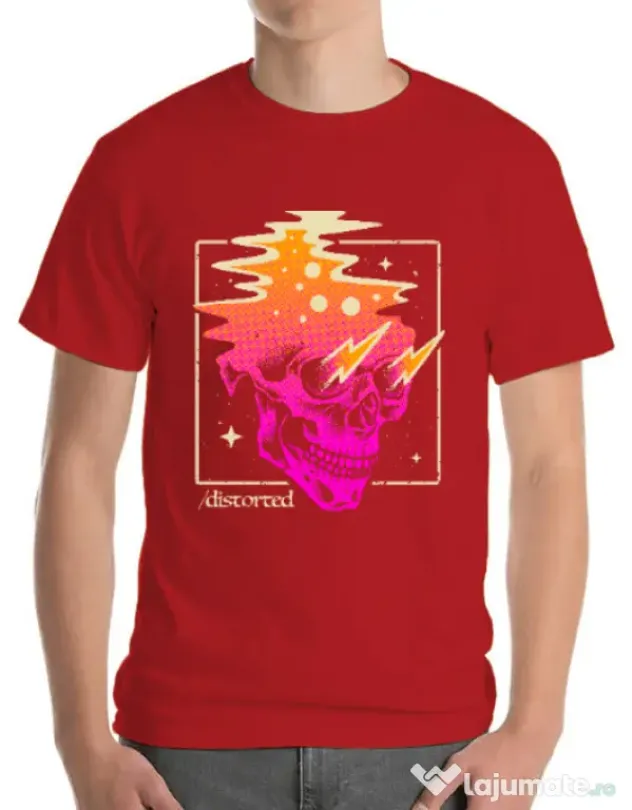 Tricou ADLER barbat Distorted Rosu