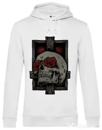 Hoodie barbat cu gluga Skullcross Alb