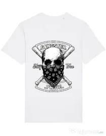 Tricou STANLEY STELLA barbat Gangster skull Alb