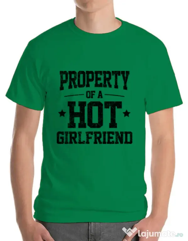 Tricou ADLER barbat Property of a hot girlfriend Verde mediu