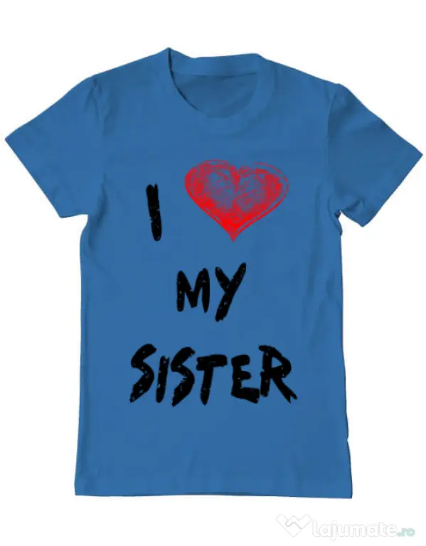 Tricou ADLER barbat I love my sister Albastru azuriu