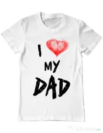 Tricou ADLER barbat I love my dad Alb