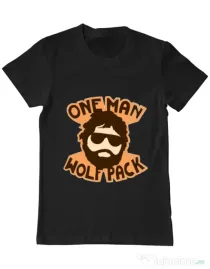 Tricou ADLER barbat One man wolf pack Negru