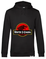 Hoodie barbat cu gluga Jurassic winter Negru