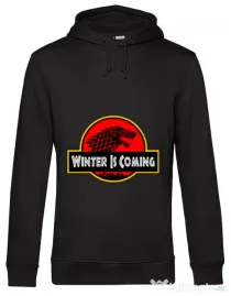 Hoodie barbat cu gluga Jurassic winter Negru