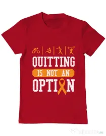 Tricou ADLER barbat Quitting is not an option Rosu