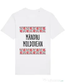 Tricou STANLEY STELLA barbat Mandru moldovean Alb