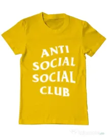Tricou ADLER barbat Anti social Galben