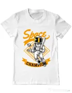 Tricou ADLER barbat Space champion Alb