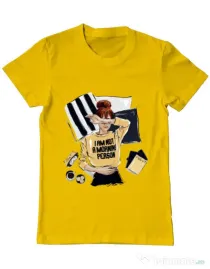 Tricou ADLER barbat I am not a morning person Galben
