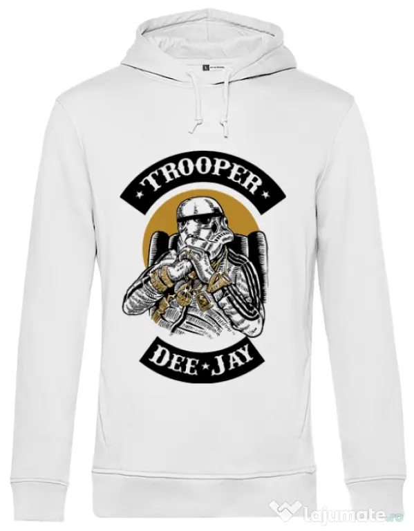 Hoodie barbat cu gluga Trooper Dee Jay Alb