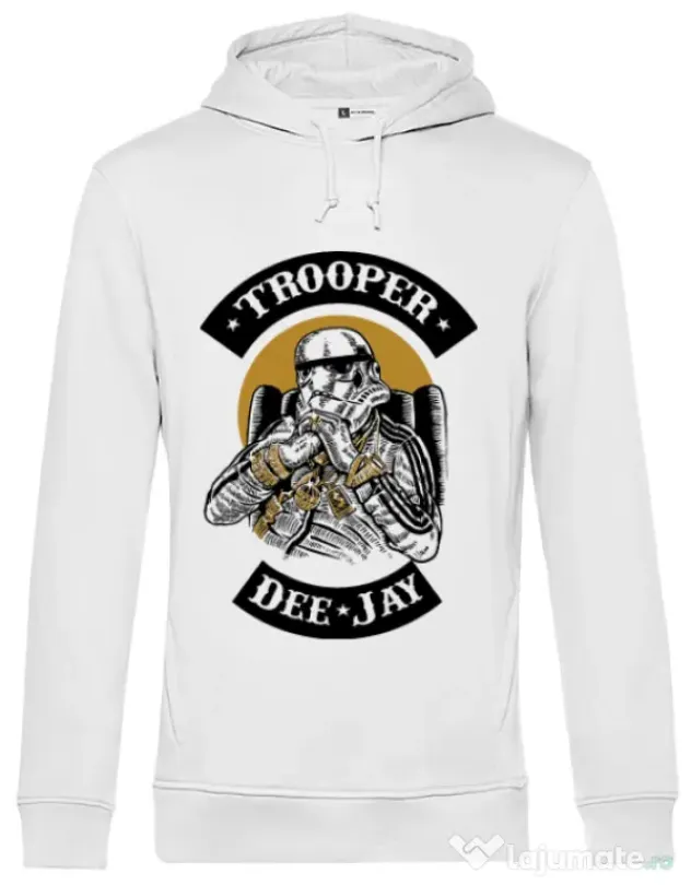 Hoodie barbat cu gluga Trooper Dee Jay Alb
