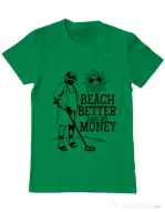 Tricou ADLER barbat Beach better have my money Verde mediu