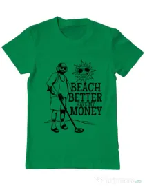Tricou ADLER barbat Beach better have my money Verde mediu