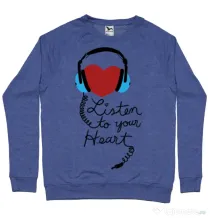 Bluza ADLER barbat Listen to your heart Albastru melanj