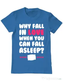 Tricou ADLER barbat Why fall in love Albastru azuriu