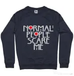 Bluza ADLER barbat Normal people scare me Denim inchis