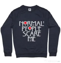 Bluza ADLER barbat Normal people scare me Denim inchis