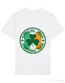 Tricou STANLEY STELLA barbat Irish Drinking Team Alb