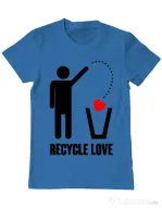 Tricou ADLER barbat Recycle love Albastru azuriu