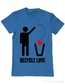 Tricou ADLER barbat Recycle love Albastru azuriu