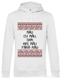 Hoodie barbat cu gluga Rau cu rau Alb