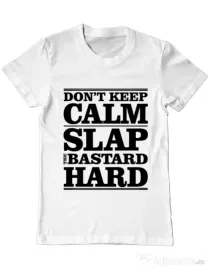 Tricou ADLER barbat Slap the bastard Alb