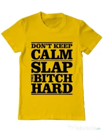 Tricou ADLER barbat Slap the bitch Galben