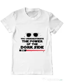 Tricou ADLER barbat The power of the dork side Alb