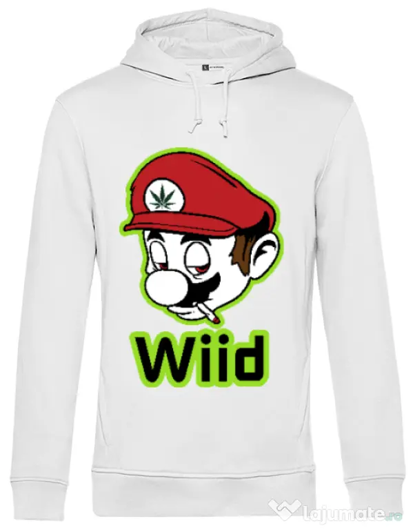 Hoodie barbat cu gluga Wiid Alb