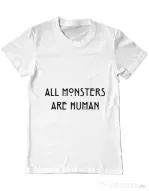 Tricou ADLER barbat All monsters are human Alb