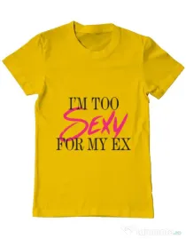 Tricou ADLER barbat Too sexy for my ex Galben